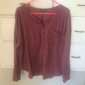 SHEIN Red Long Sleeve Shirt